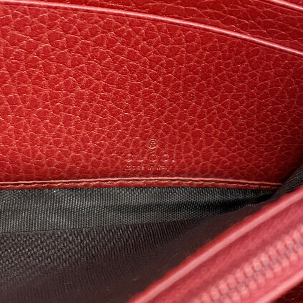 Gucci GG Marmont Leather Long Wallet 456116 Red Women's - Picture 4 of 10